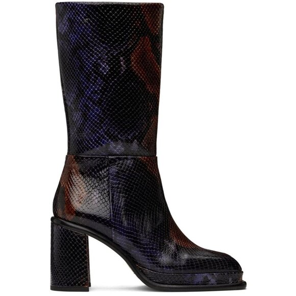 Miista Shoes - Miista Abril Boots Size 40 US 9.5 Womens Blue Snake-Embossed $530
